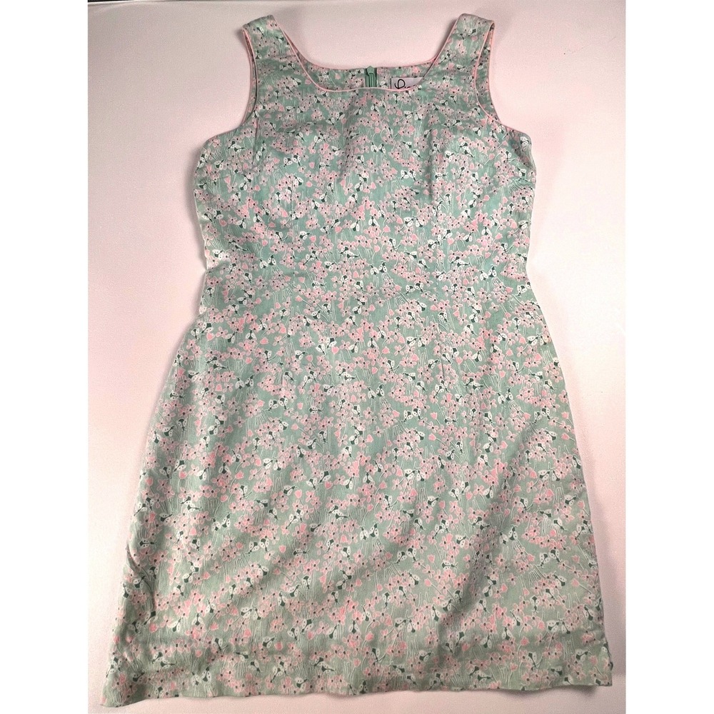 Lilly Pulitzer Shift Dress Women 4 Mint Green Pink Floral Sleeveless cottagecore